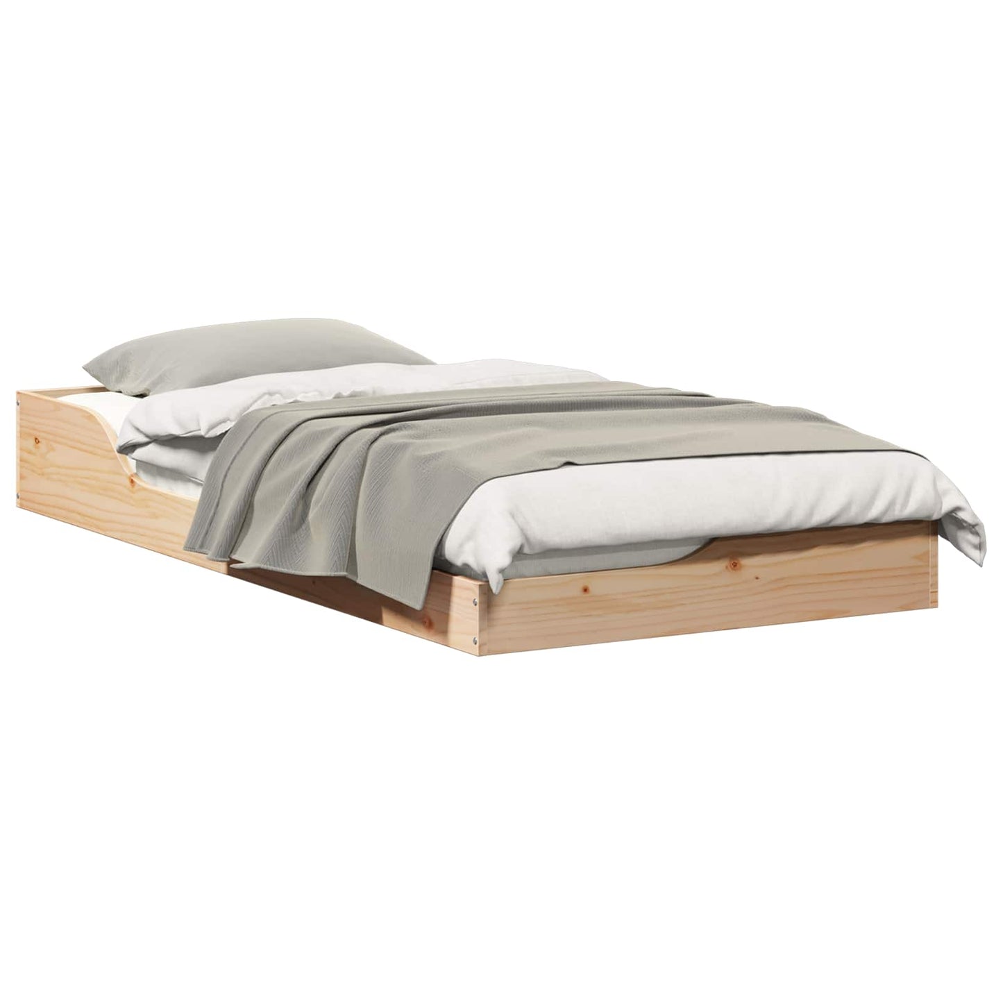 Bettrahmen Braun 75 x 190 cm Massives Kiefernholz
