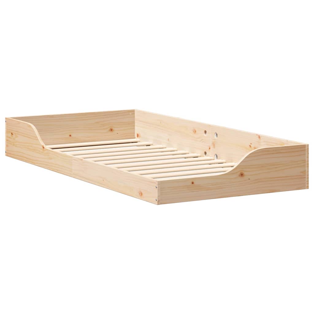 Bettrahmen Braun 75 x 190 cm Massives Kiefernholz
