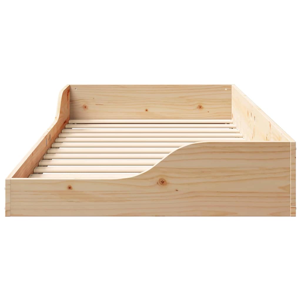 Bettrahmen Braun 75 x 190 cm Massives Kiefernholz