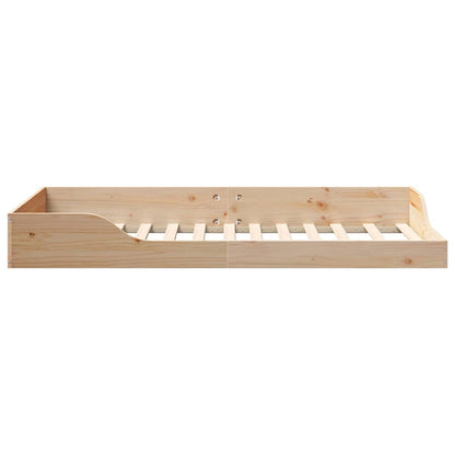 Bettrahmen Braun 75 x 190 cm Massives Kiefernholz