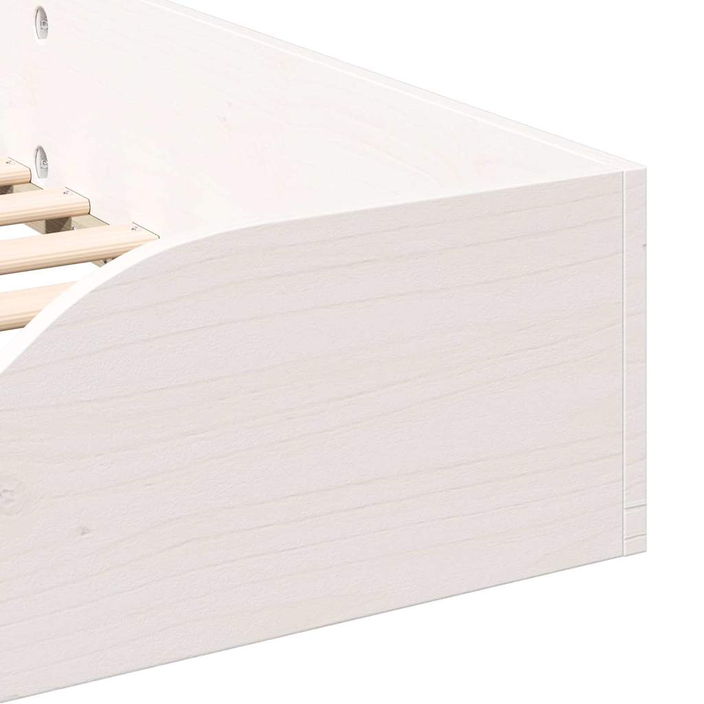 Bettrahmen Weiß 75 x 190 cm Massives Kiefernholz