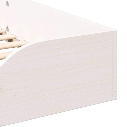 Bettrahmen Weiß 75 x 190 cm Massives Kiefernholz