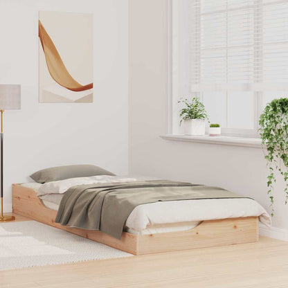 Bettrahmen Braun 100 x 210 cm Massives Kiefernholz