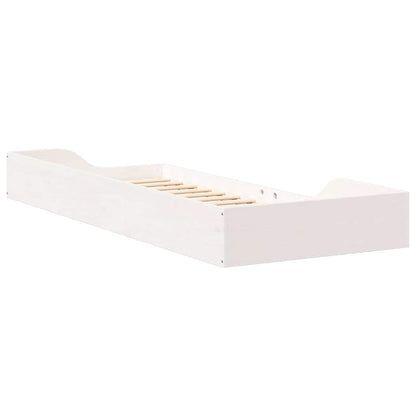 Bettrahmen Weiß 80 x 220 cm Massives Kiefernholz