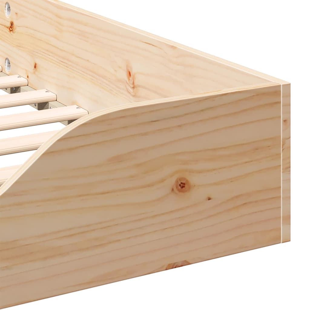 Bettrahmen Braun 90 x 220 cm Massives Kiefernholz