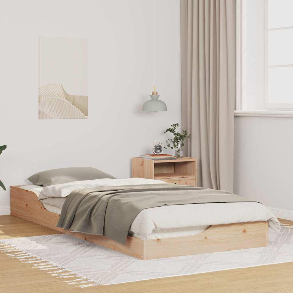 Bettrahmen Braun 90 x 220 cm Massives Kiefernholz
