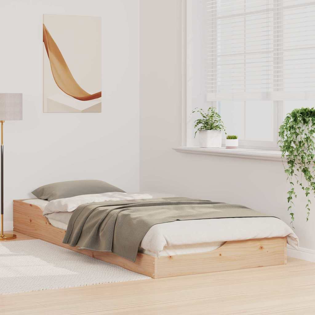 Bettrahmen Braun 90 x 220 cm Massives Kiefernholz