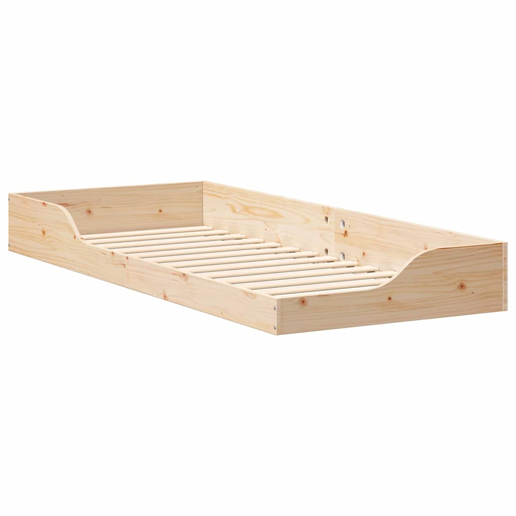 Bettrahmen Braun 90 x 220 cm Massives Kiefernholz