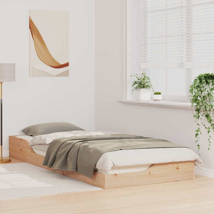 Bettrahmen Braun 100 x 220 cm Massives Kiefernholz