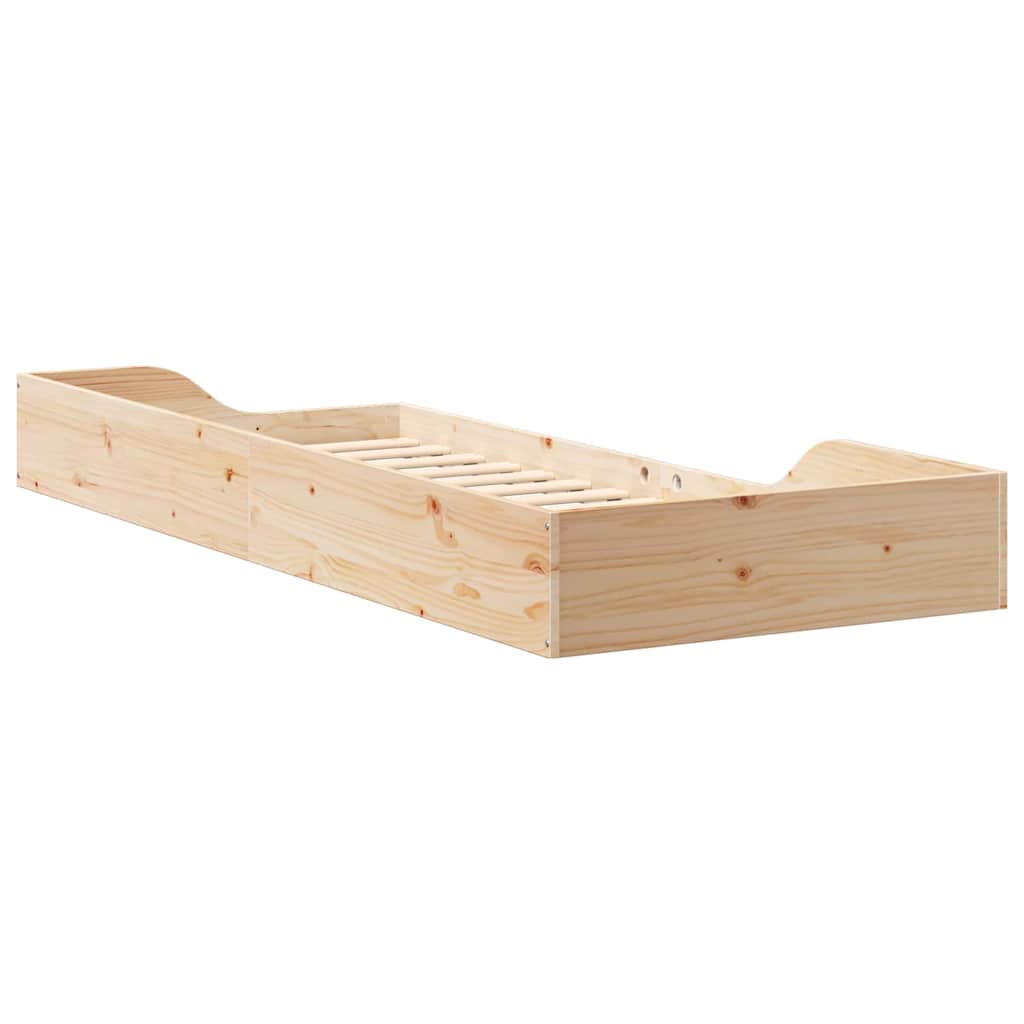 Bettrahmen Braun 100 x 220 cm Massives Kiefernholz
