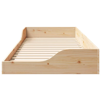 Bettrahmen Braun 100 x 220 cm Massives Kiefernholz