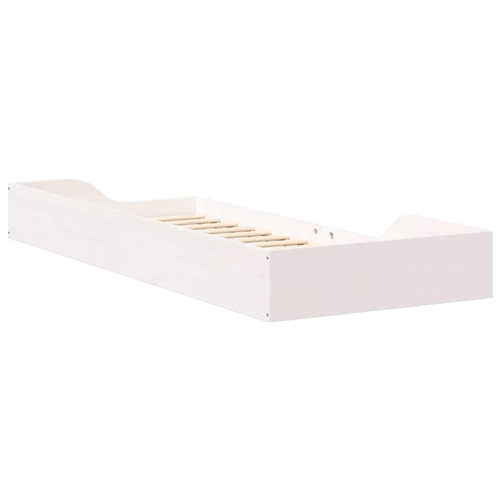 Bettrahmen Weiß 100 x 220 cm Massives Kiefernholz