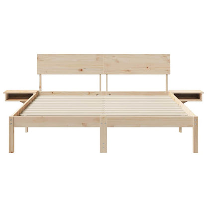 Bettrahmen mit Kopfteil Braun 160 x 200 cm Massives Kiefernholz
