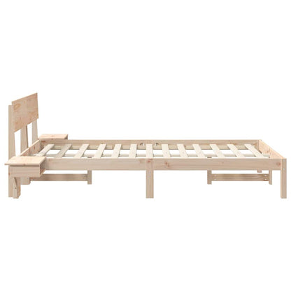 Bettrahmen mit Kopfteil Braun 135 x 190 cm Massives Kiefernholz