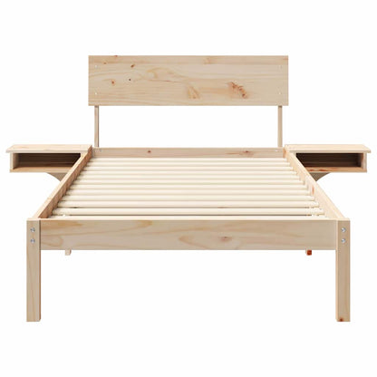 Bettrahmen mit Kopfteil Braun 80 x 200 cm Massives Kiefernholz