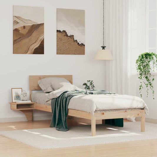 Bettgestell mit Nachttischen Braun Massivholz Kiefer