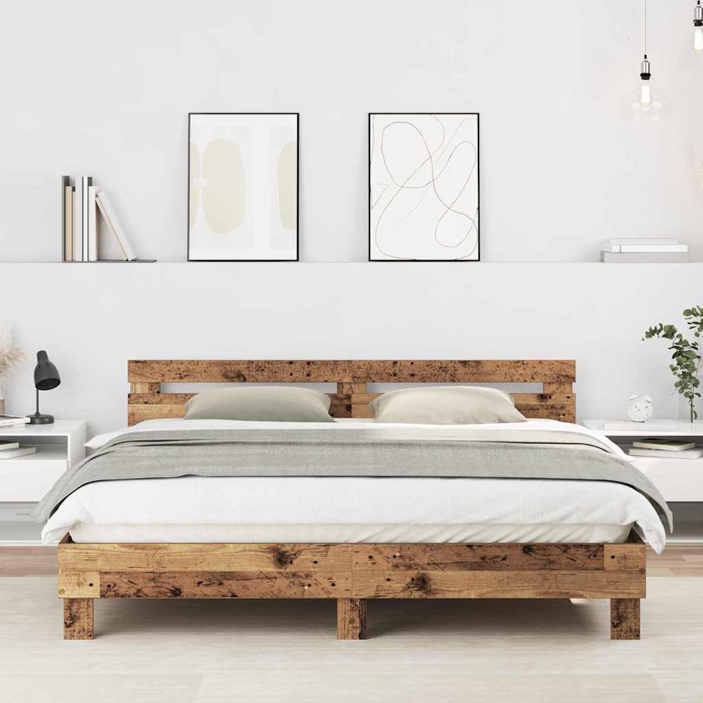 Bettrahmen Altholz 203 x 185 x 70 cm Holzwerkstoff