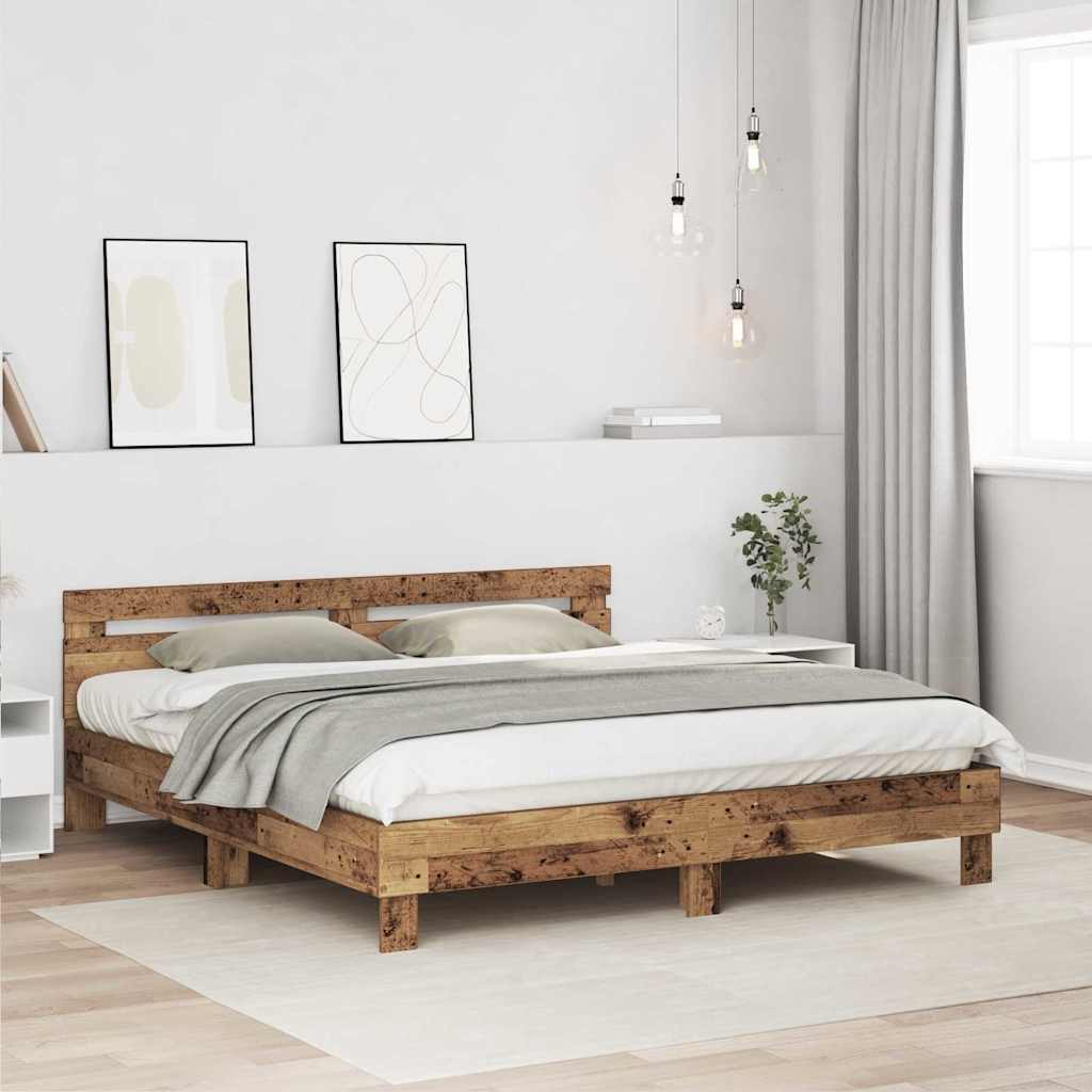 Bettrahmen Altholz 203 x 185 x 70 cm Holzwerkstoff