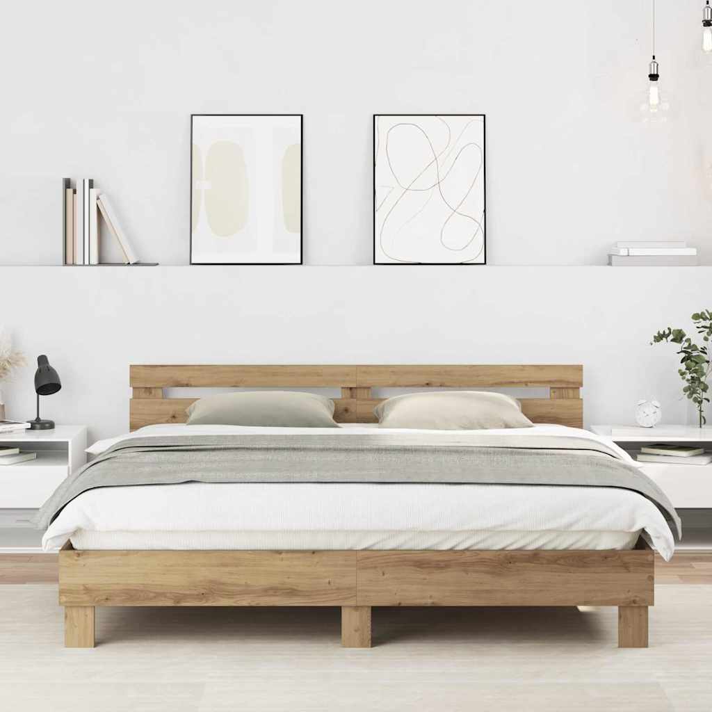 Bettrahmen Artisan-Eiche 203 x 185 x 70 cm Holzwerkstoff