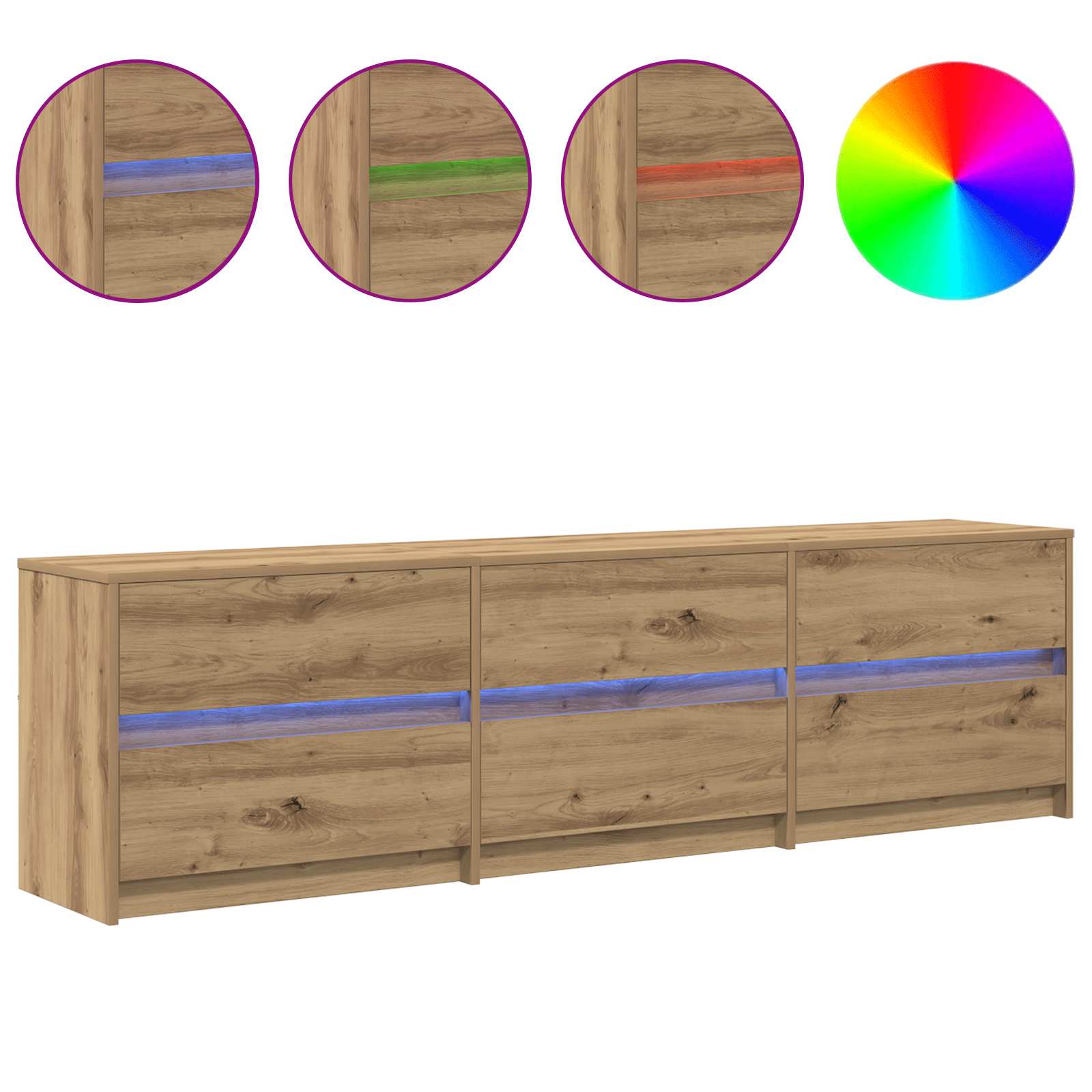 TV-Einheiten 2 stk. Artisan-Eiche Holzwerkstoff