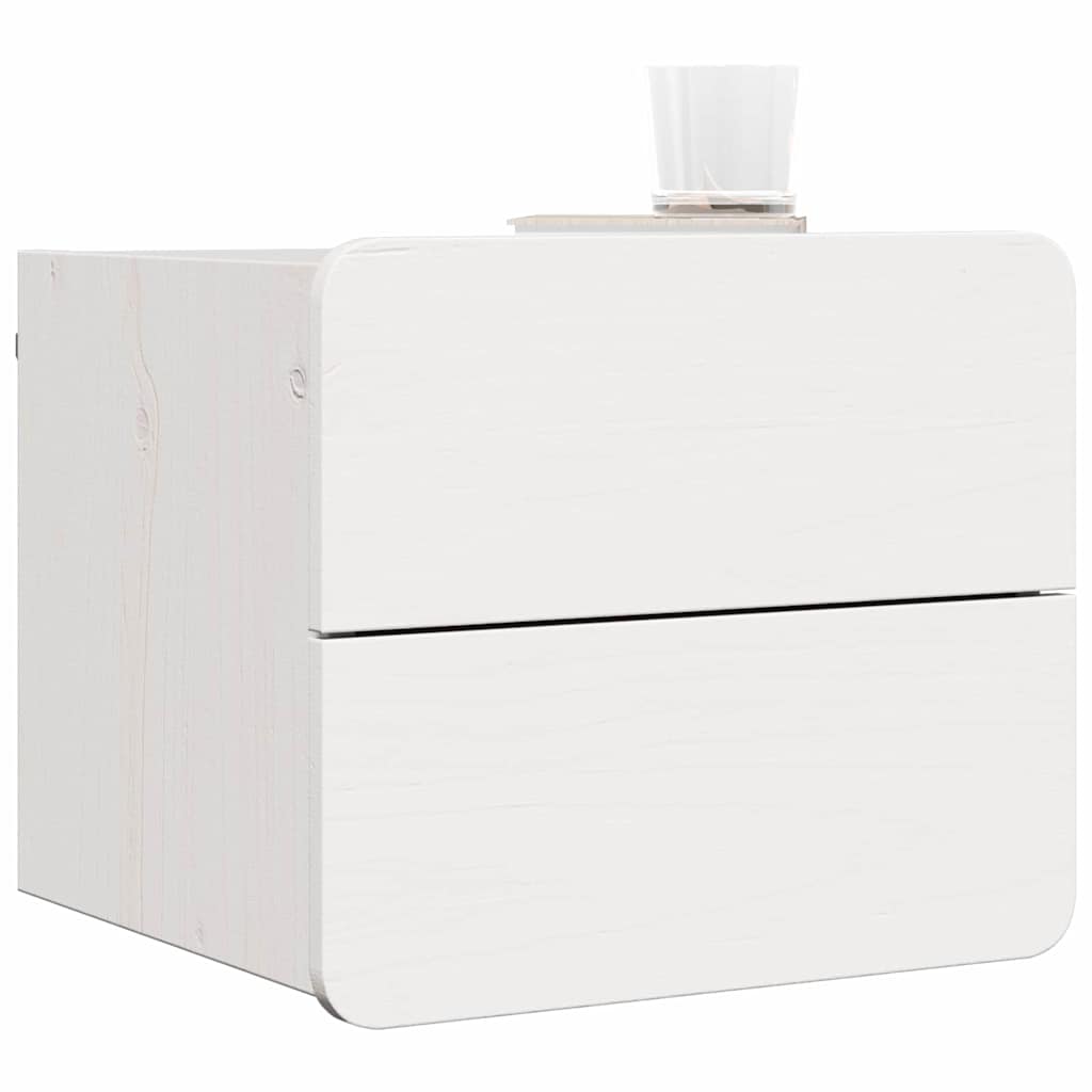 Nachttisch 2 pcs Weiß 39 x 34 x 33 cm Kiefer Massivholz
