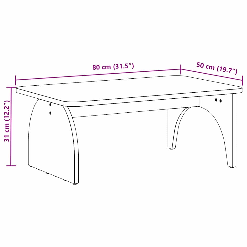 Couchtisch Natur 80 x 50 x 31 cm Massivholz Kiefer