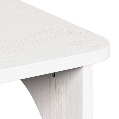 Couchtisch Weiß 80 x 50 x 31 cm Massivholz Kiefer