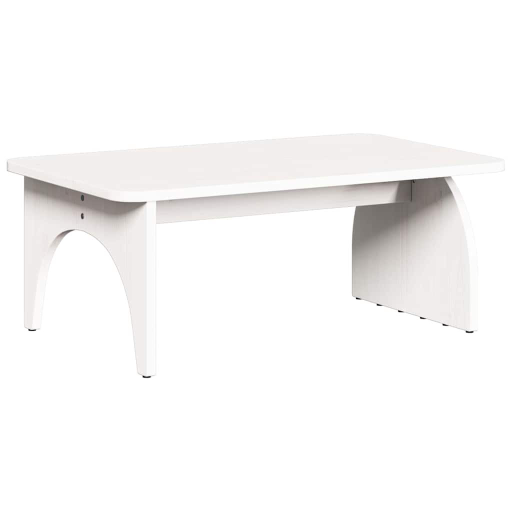 Couchtisch Weiß 80 x 50 x 31 cm Massivholz Kiefer
