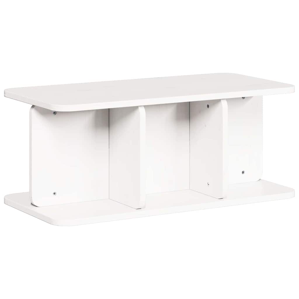 Couchtisch Weiß 80 x 39,5 x 33,5 cm Massivholz Kiefer