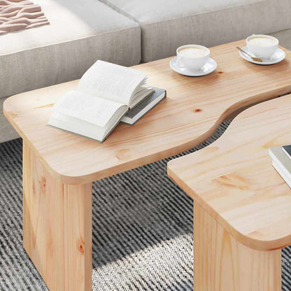 Couchtisch 2 stk. Natur 100 x 69 x 35,5 cm Massivholz Kiefer