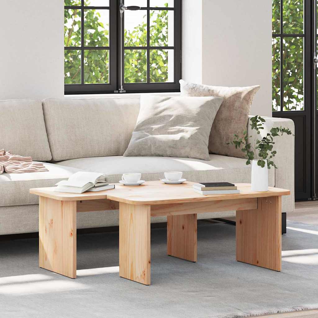 Couchtisch 2 stk. Natur 100 x 69 x 35,5 cm Massivholz Kiefer