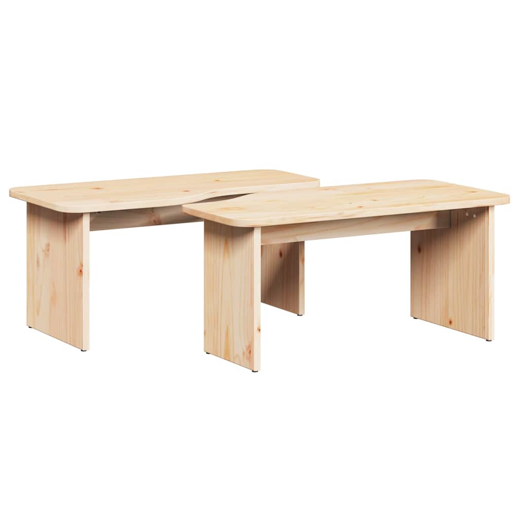 Couchtisch 2 stk. Natur 100 x 69 x 35,5 cm Massivholz Kiefer