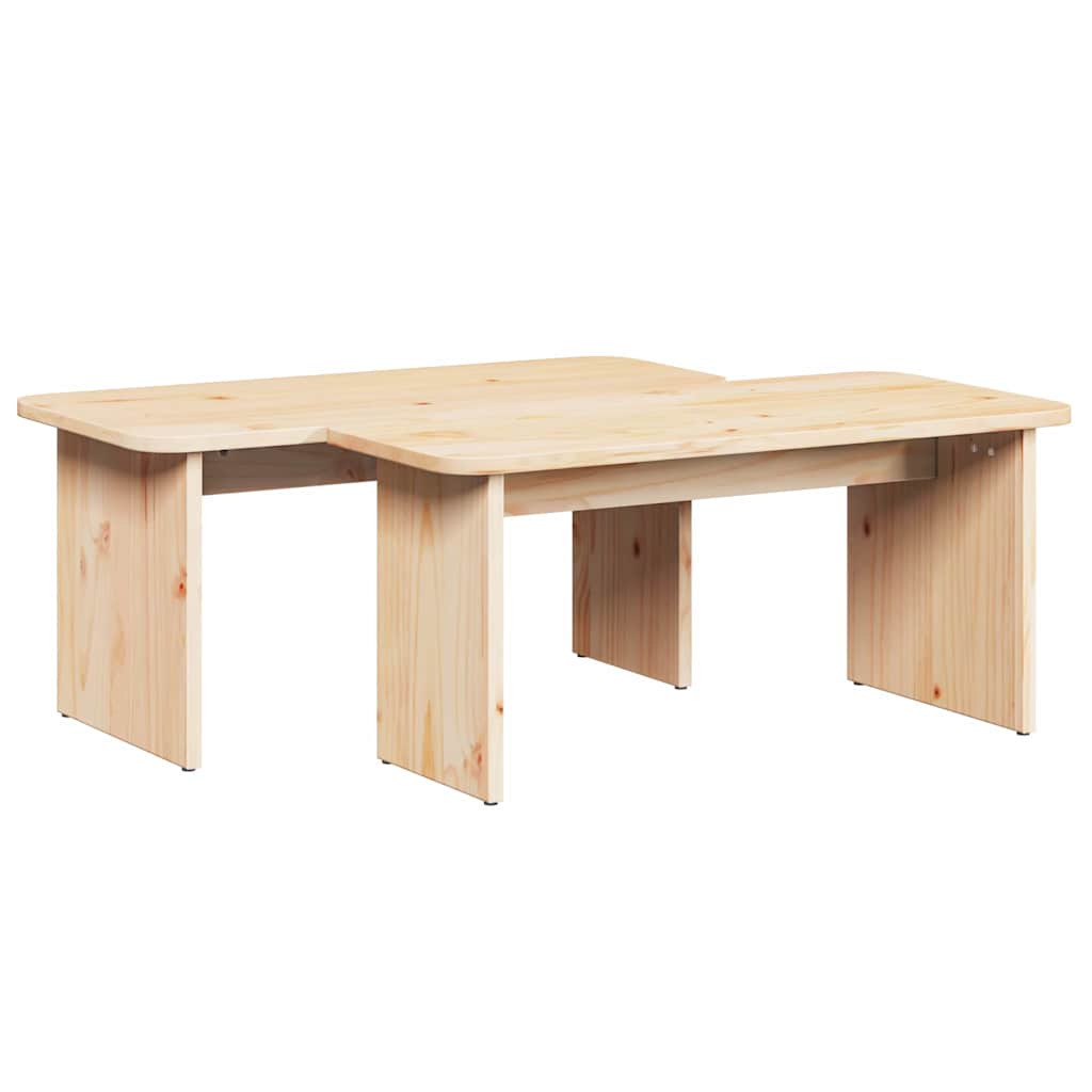Couchtisch 2 stk. Natur 100 x 69 x 35,5 cm Massivholz Kiefer