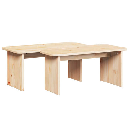 Couchtisch 2 stk. Natur 100 x 69 x 35,5 cm Massivholz Kiefer