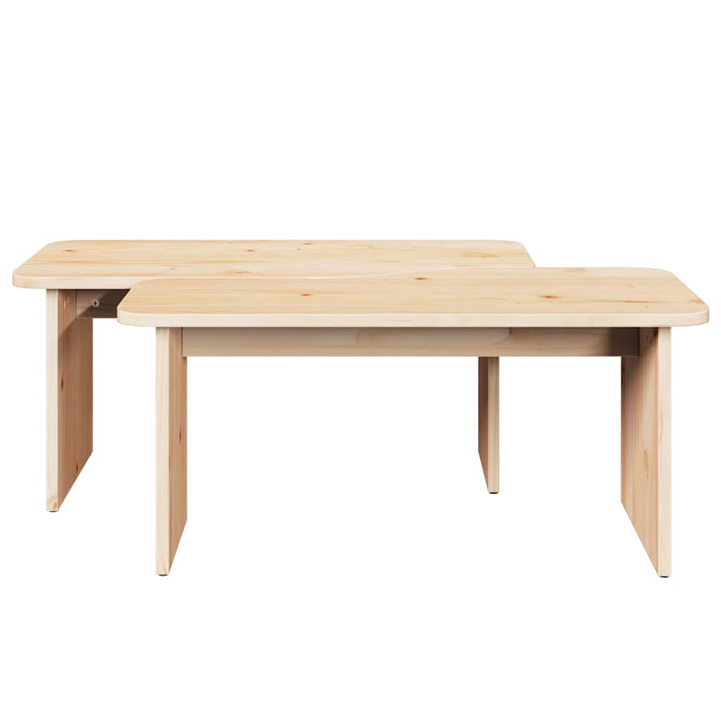 Couchtisch 2 stk. Natur 100 x 69 x 35,5 cm Massivholz Kiefer