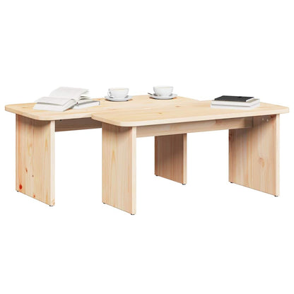 Couchtisch 2 stk. Natur 100 x 69 x 35,5 cm Massivholz Kiefer