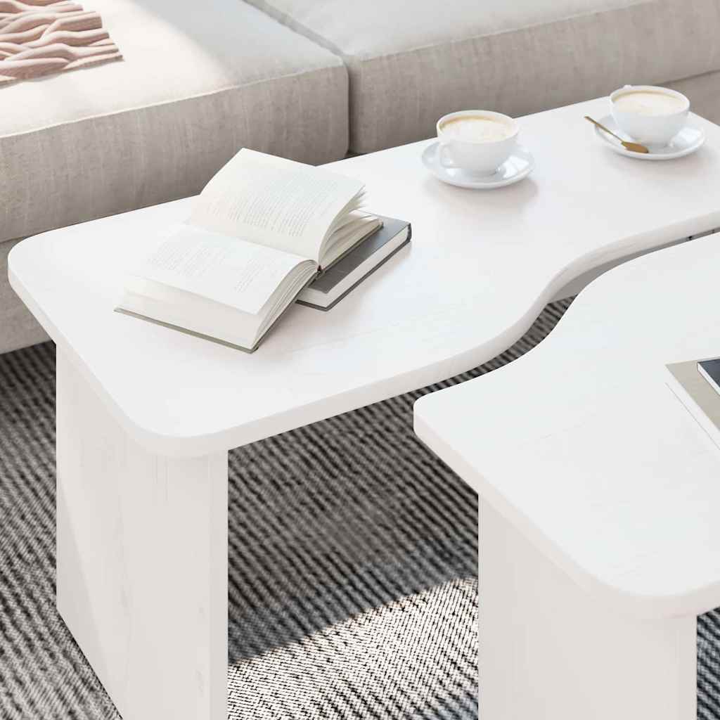 Couchtisch Weiß 100 x 69 x 35.5 cm Massivholz Kiefer