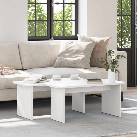 Couchtisch Weiß 100 x 69 x 35.5 cm Massivholz Kiefer