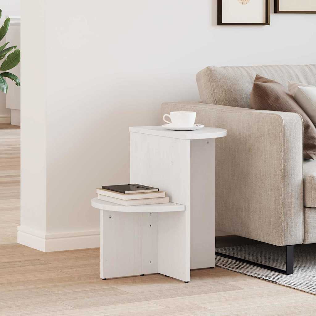 Couchtisch Weiß 50 x 40 x 50 cm Massivholz Kiefer