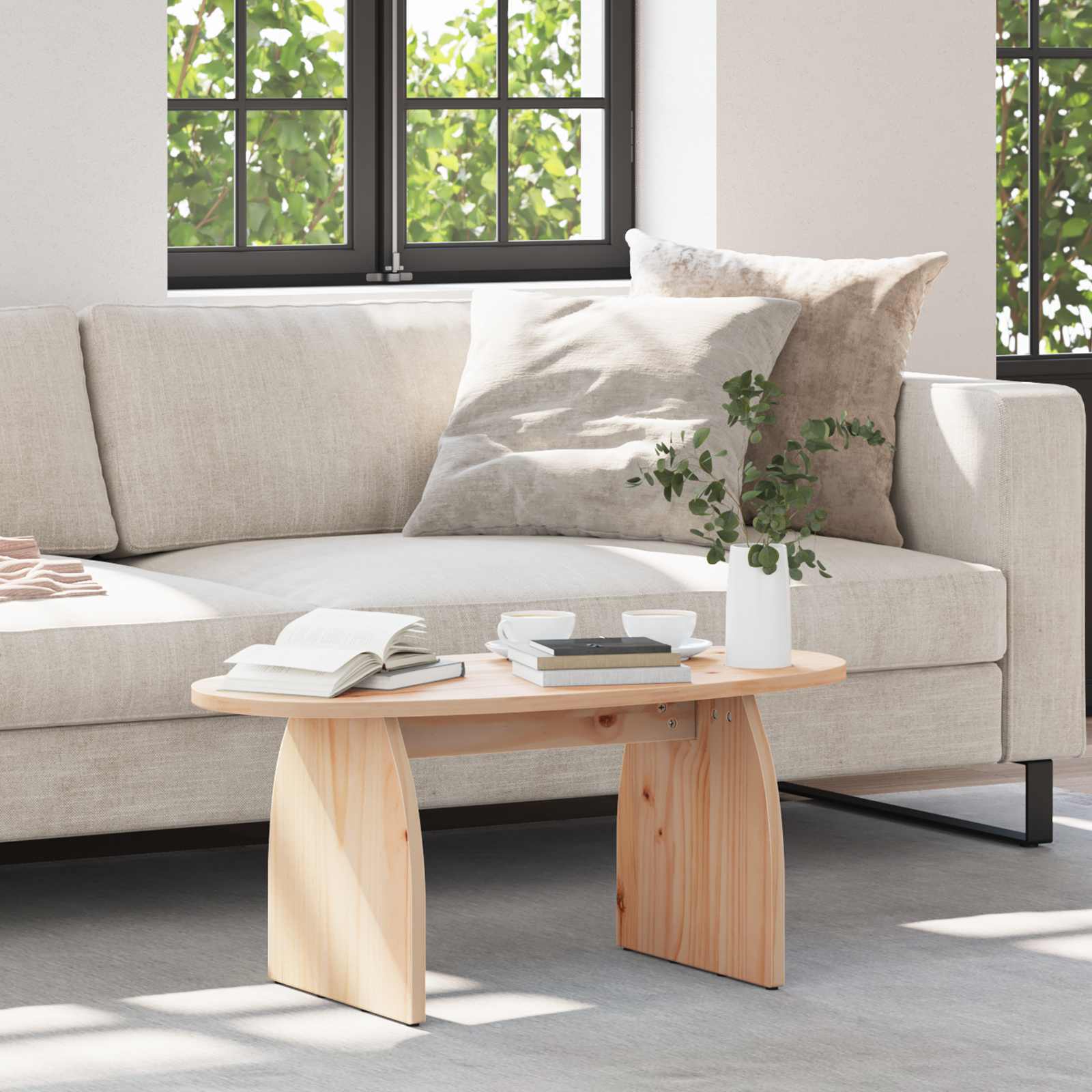 Couchtisch Braun 80 x 40 x 35 cm Massives Kiefernholz