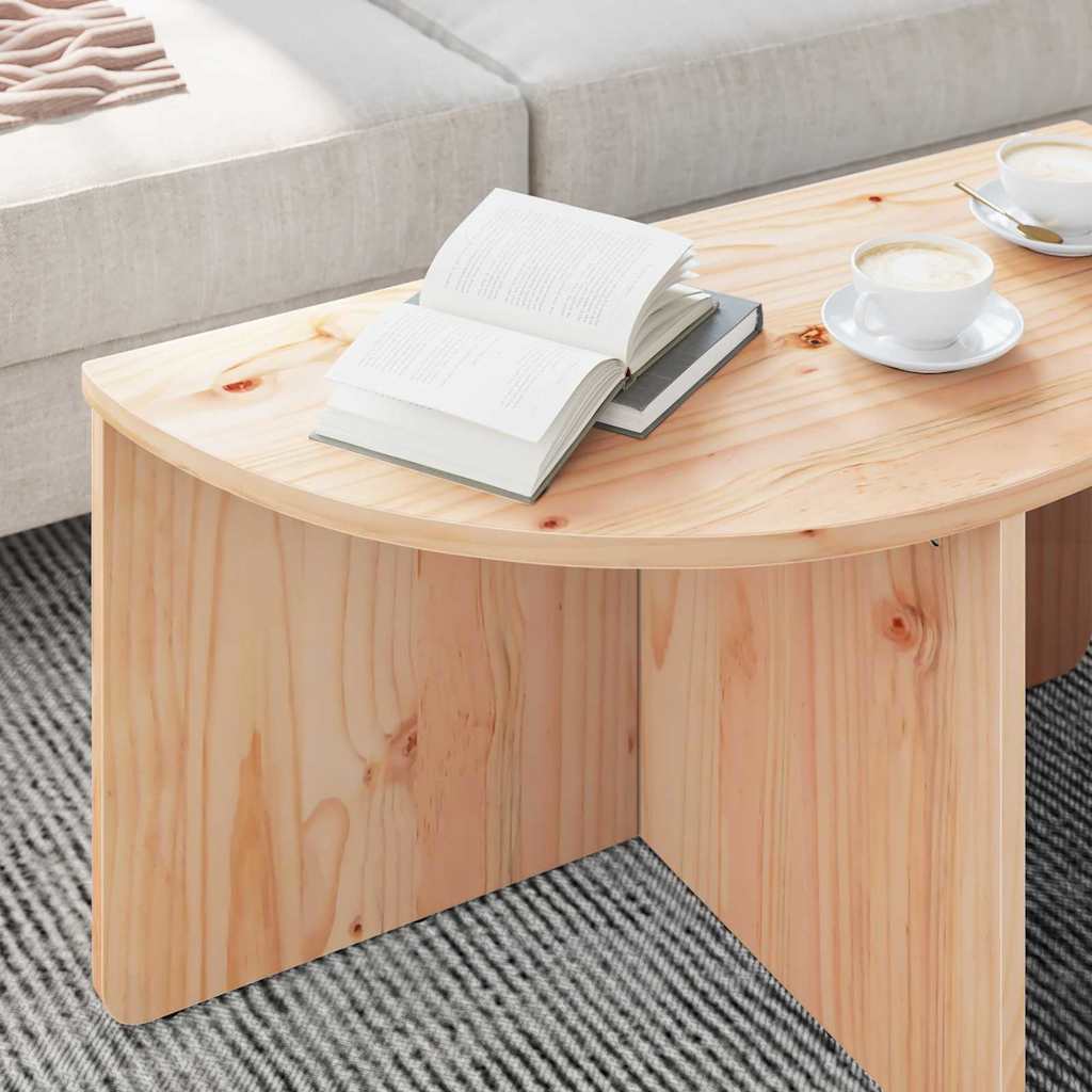 Couchtisch 2 pcs Natur 79 x 39,5 x 40 cm Massivholz Kiefer