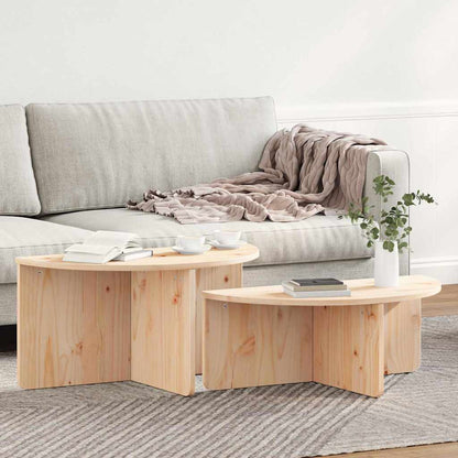Couchtisch 2 stk. Natur 79 x 39,5 x 40 cm Massivholz Kiefer