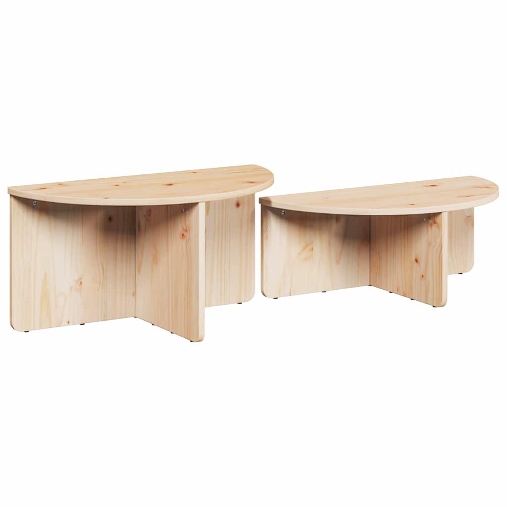 Couchtisch 2 pcs Natur 79 x 39,5 x 40 cm Massivholz Kiefer
