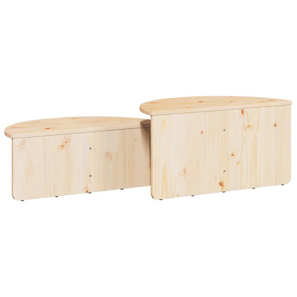 Couchtisch 2 stk. Natur 79 x 39,5 x 40 cm Massivholz Kiefer