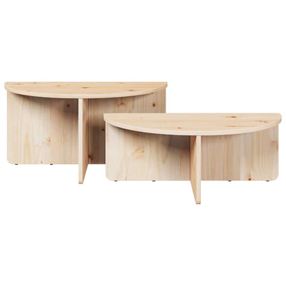 Couchtisch 2 stk. Natur 79 x 39,5 x 40 cm Massivholz Kiefer
