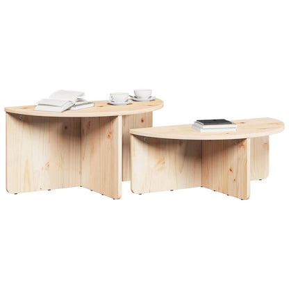 Couchtisch 2 stk. Natur 79 x 39,5 x 40 cm Massivholz Kiefer