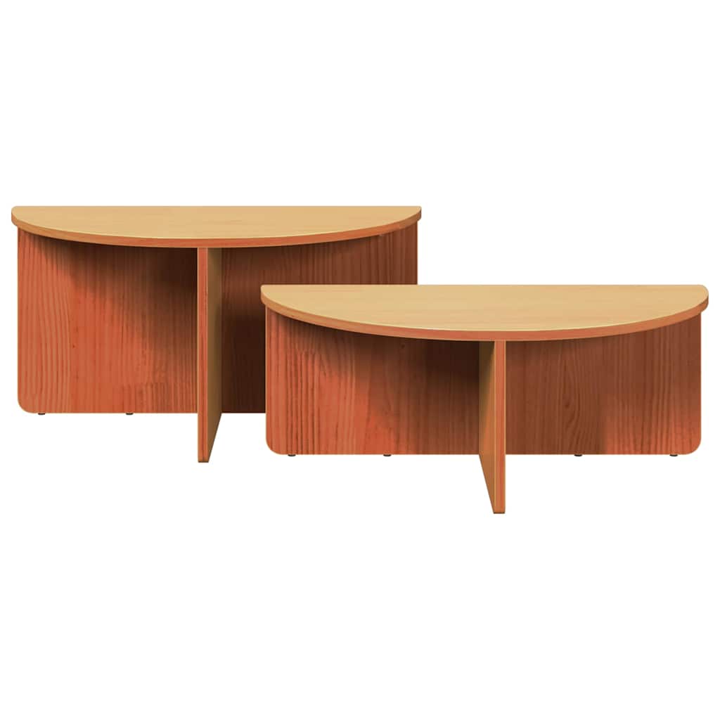 Couchtisch 2 pcs Wachsbraun 79 x 39,5 x 40 cm Massivholz Kiefer