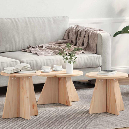 Couchtisch 3 stk. Natur 49 x 49 x 30 cm
