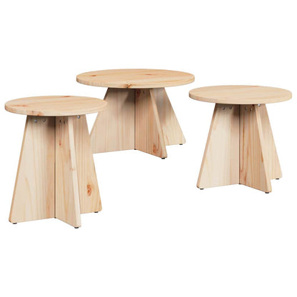 Couchtisch 3 stk. Natur 49 x 49 x 30 cm