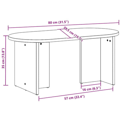 Couchtisch Weiß 80 x 39,5 x 35 cm Massivholz Kiefer